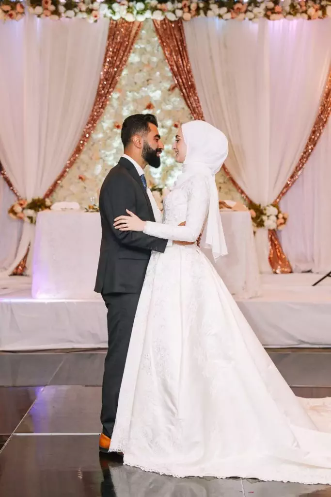 photo of a wedding couple in Calgary who hosted their wedding event at White Diamond Conference Center in downtown Calgary